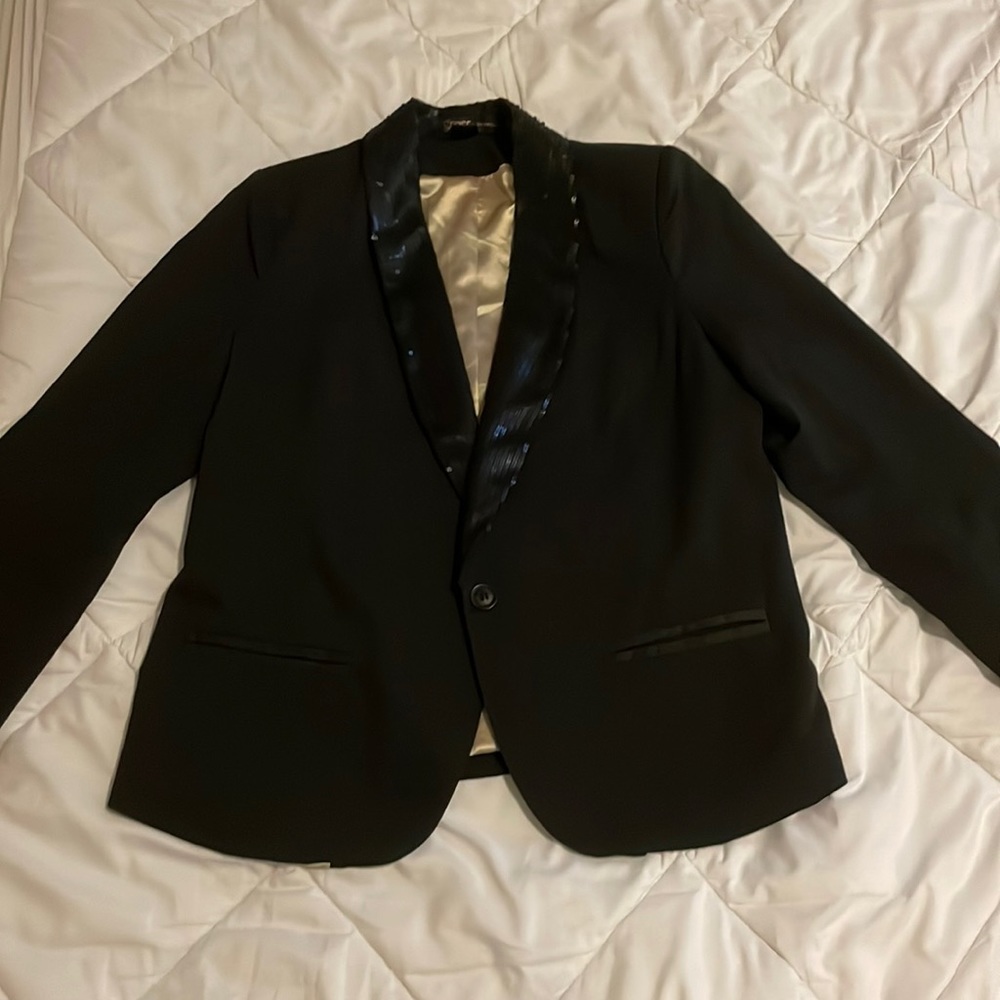 Grass collection black and gold blazer .